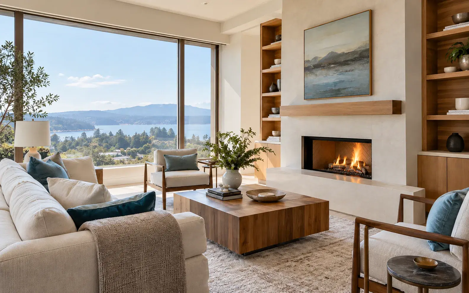 A renewed, light-filled residence overlooking the water